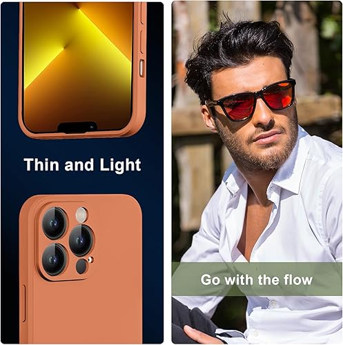 Miniatura 6 de Funda para iPhone 13 Pro, silicona líquida de alta calidad sedosa al tacto, protección de la cámara, forro de microfibra suave antiarañazos, funda