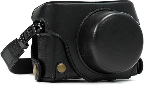 MegaGear Ever Ready - Funda protectora de piel para cámara Panasonic LUMIX LX100, DMC-LX100, color negro (Modelo MG661)