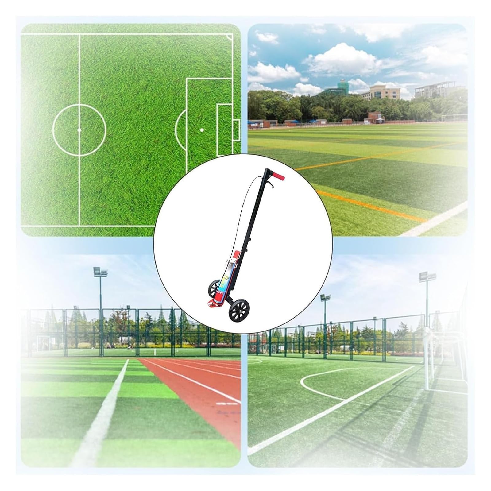 Macchina per La Marcatura di Linee con Trasferimento A Ruota, Marcatore di Linee con Vernice Spray per Scuole, Sport, Garage, Disegna Linee Rette/Curve/Cerchi