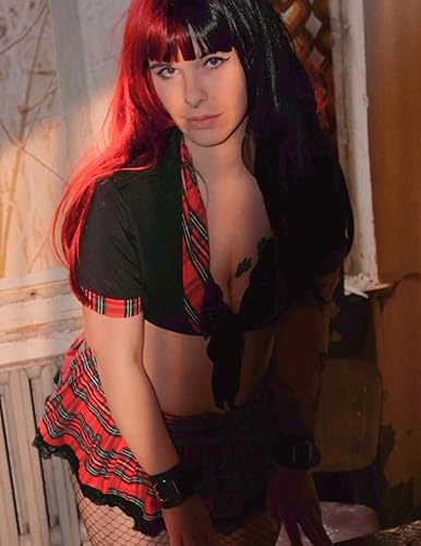 Miniatura 6 de Avidlove Conjunto de lencería sexy de talla grande para mujer, disfraz de Halloween, disfraz de cosplay con minifalda