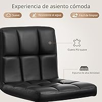 Vista 6 de BestOffice Juego de 2 taburetes de bar ajustables de piel sintética, taburetes de mostrador modernos con respaldo y reposapiés, taburetes de bar