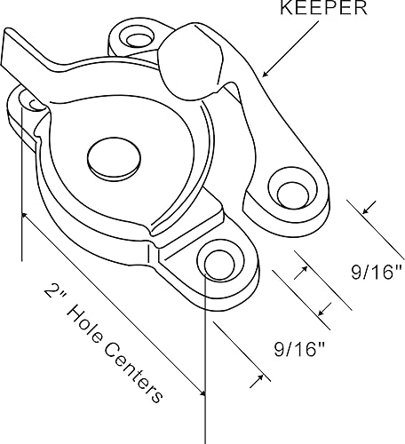 Miniatura 3 de QCAA Cerradura de hoja de ventana de fundición de zinc, (paquete de 2, latón antiguo cepillado)
