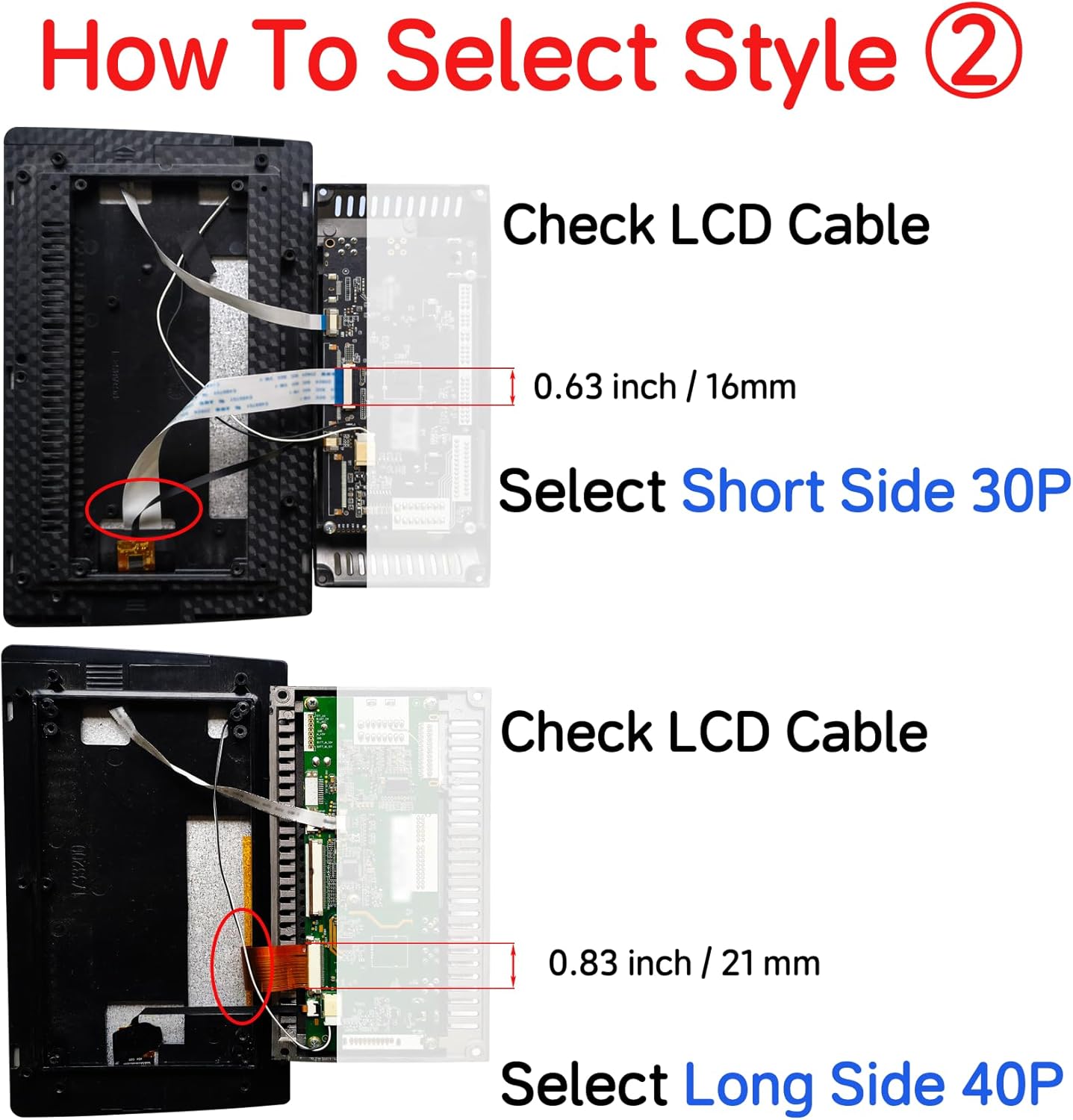 Replacement Inner LCD Display Panel for Android Head Unit Car Stereo Radio GPS Navigation, 1024x600 Resolution – Fix Distorted, White Screen or Lines (Long Side 60P, 9")