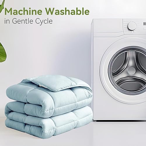 Miniatura 5 de L LOVSOUL Edredón alternativo de plumón tamaño California King, funda de microfibra cepillada ultrasuave, relleno de edredón de microfibra de felpa,