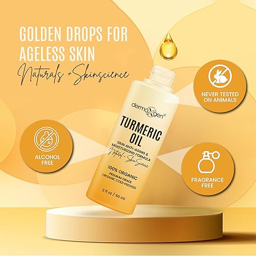 Miniatura 5 de Aceite de cúrcuma orgánico para aclarar la piel, aceite facial de cúrcuma para manchas oscuras, piel seca antienvejecimiento e hidratante,