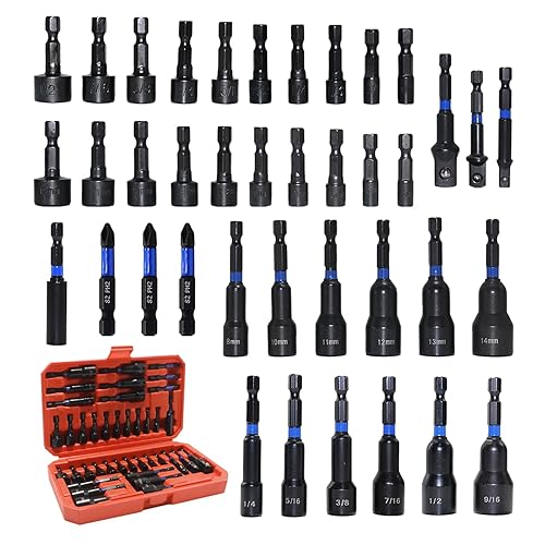 39-Piece Magnetic Nut Driver Set, Includes Metric & SAE Impact