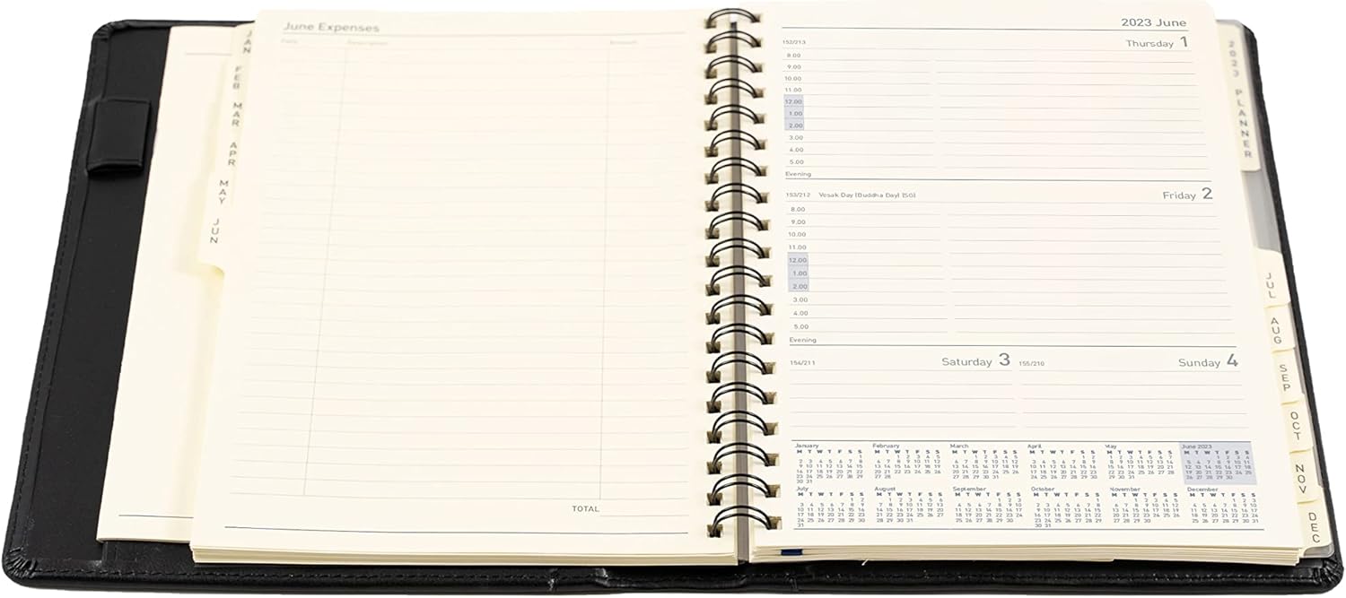 Collins Elite Compact Week to View with Appointments 2023 Diary - Black (1150V.99-23) - Complete Business Planner, Agenda and Journal Organiser