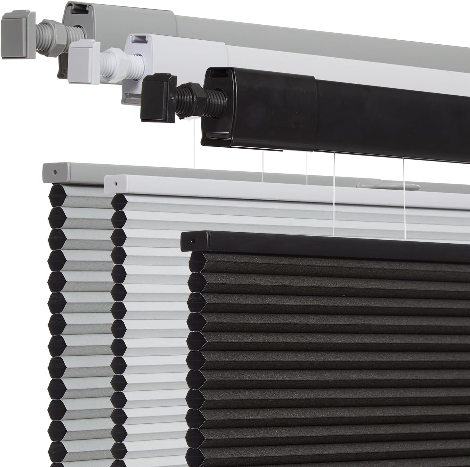 No Drill No Tools Cellular Shades for Windows, Top Down Bottom Up Honeycomb Blinds, Blackout Cordless Window Blinds for Indoor Windows, Easy to Install,Blackout-black29 W X 80" H