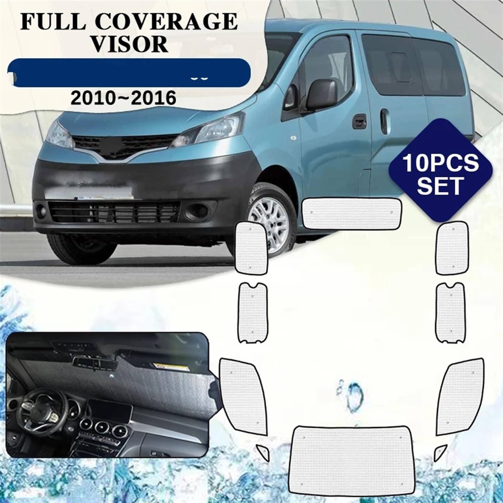 Parasole Per Nissan Per NV200 Per Evalia 2010 2011 2012 2013 2014 2015 2016 Copertura Completa Tende Da Sole Auto Visiera Accessori Tendine Parasole Auto Bambini(All Sunshades)