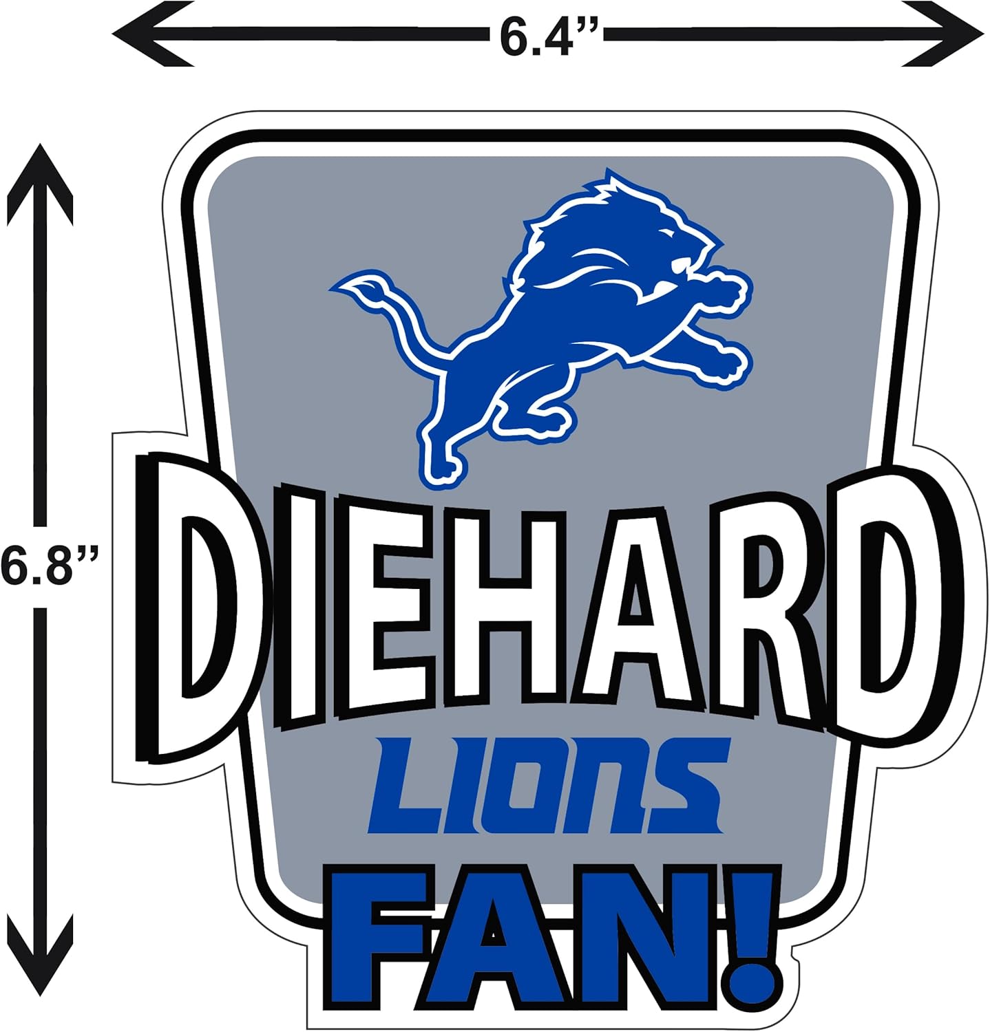 Siskiyou Sports NFL Detroit Lions Die-Hard Fan Auto Decal, Team Colors, One Size - Image 3