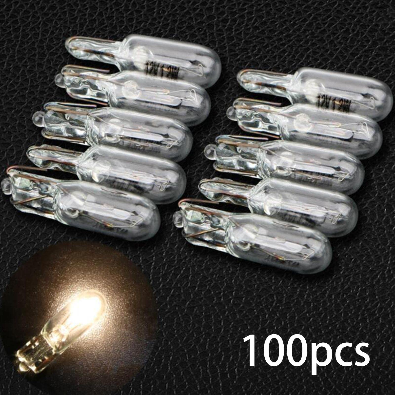 100Pcs Cruscotto Lampadine Car Styling 12V 1.2W Lampada Pannello strumenti per auto Luce freno T5 Lampadina in vetro