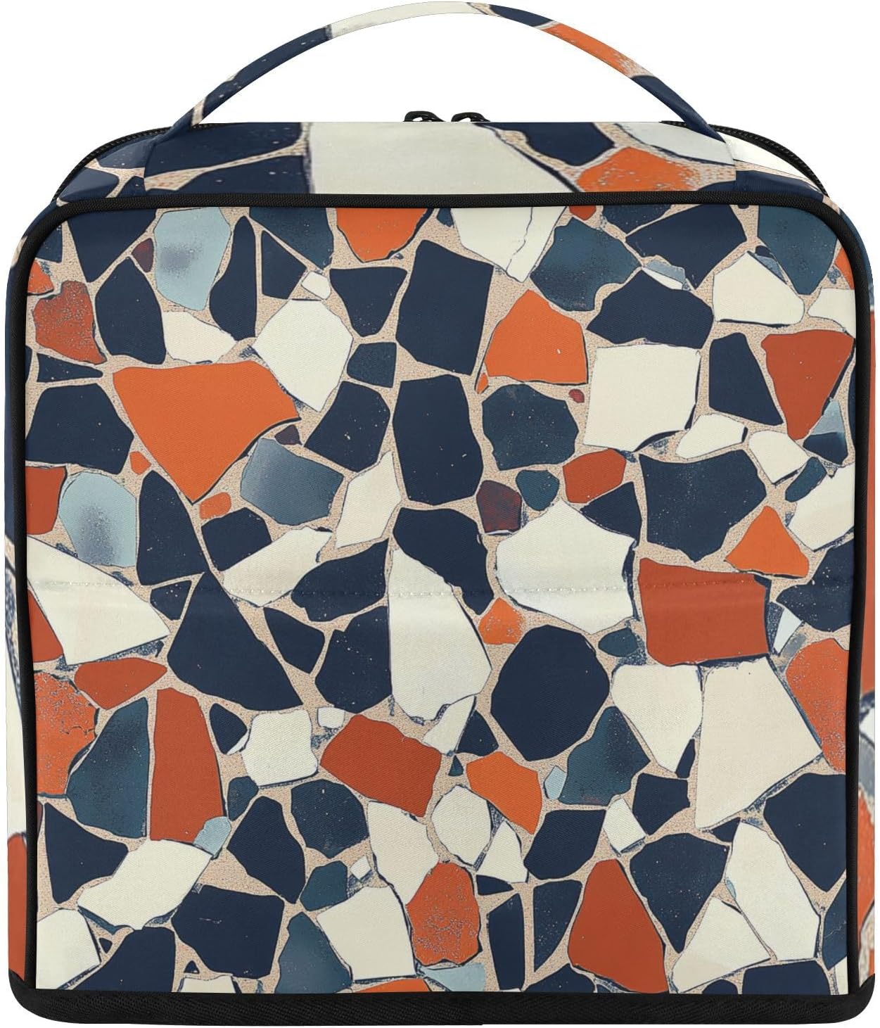 Standing Makeup Bag Organizer Abstract Terrazzo Travel Toiletry Bag