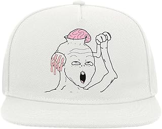Brainless Wojak - Gorro de béisbol con visera plana de 5 paneles, color blanco, blanco, Taille unique