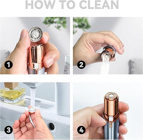 Miniatura 6 de Removedor de vello facial para mujeres, afeitadora de cabello sin dolor recargable con luz LED, maquinilla de afeitar eléctrica impecable para la