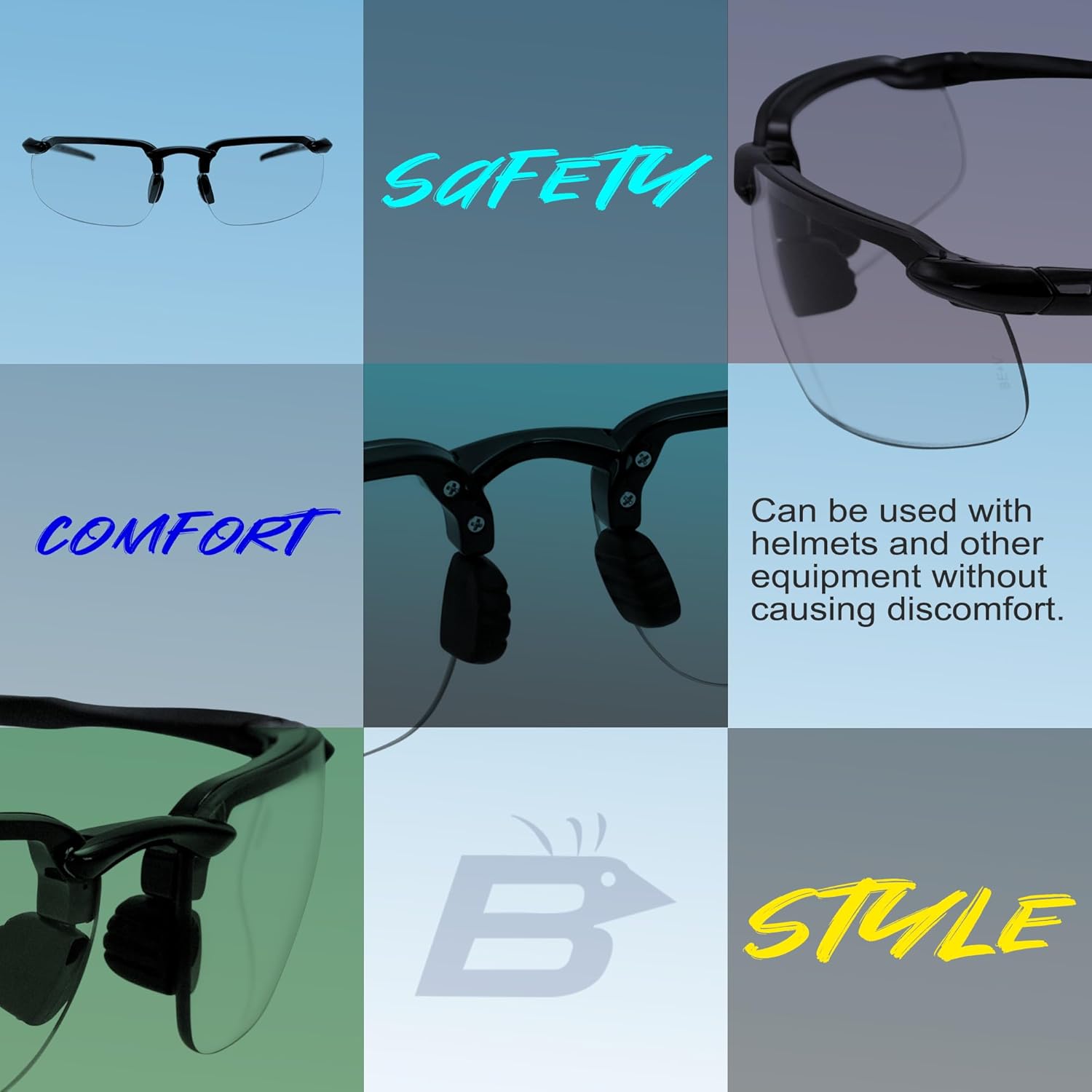 Birdz Skyline Auto-Darkening Safety Glasses Photochromic Transitional Sunglasses Black w/Anti-Fog and UV Protection ANSI Z87.1+ - Image 5
