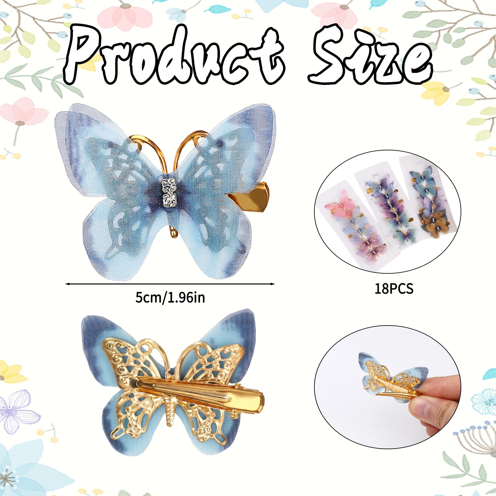 18 PCS Butterfly Hair Clips for Girls Girls Hair Accessories - Image 2