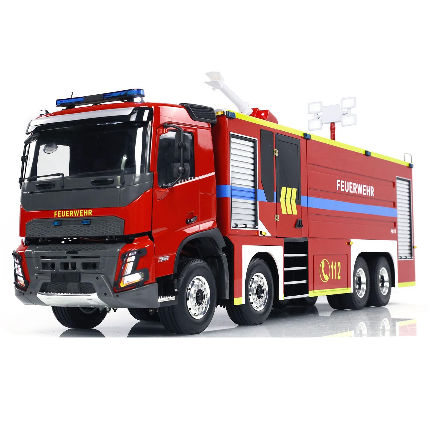 TOUCAN RC HOBBY 1/14 Camion dei pompieri radiocomandato 8X4 Rc Vigili del Fuoco Modello Luci Suoni