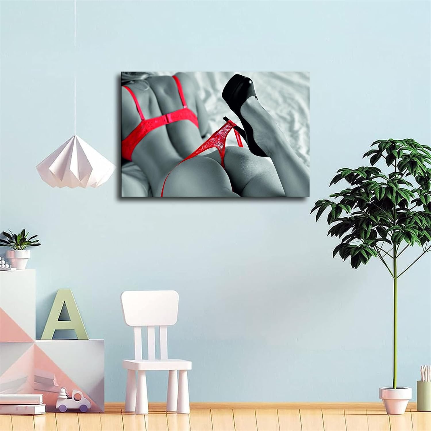 Stunning Sexy Woman Bedroom Erotic Canvas Wall Art Poster Art Canvas Wall Art Print for Wall Decor Room Living Room Bathroom Kitchen Decor Gift (24×36inch-No Framed) image 2