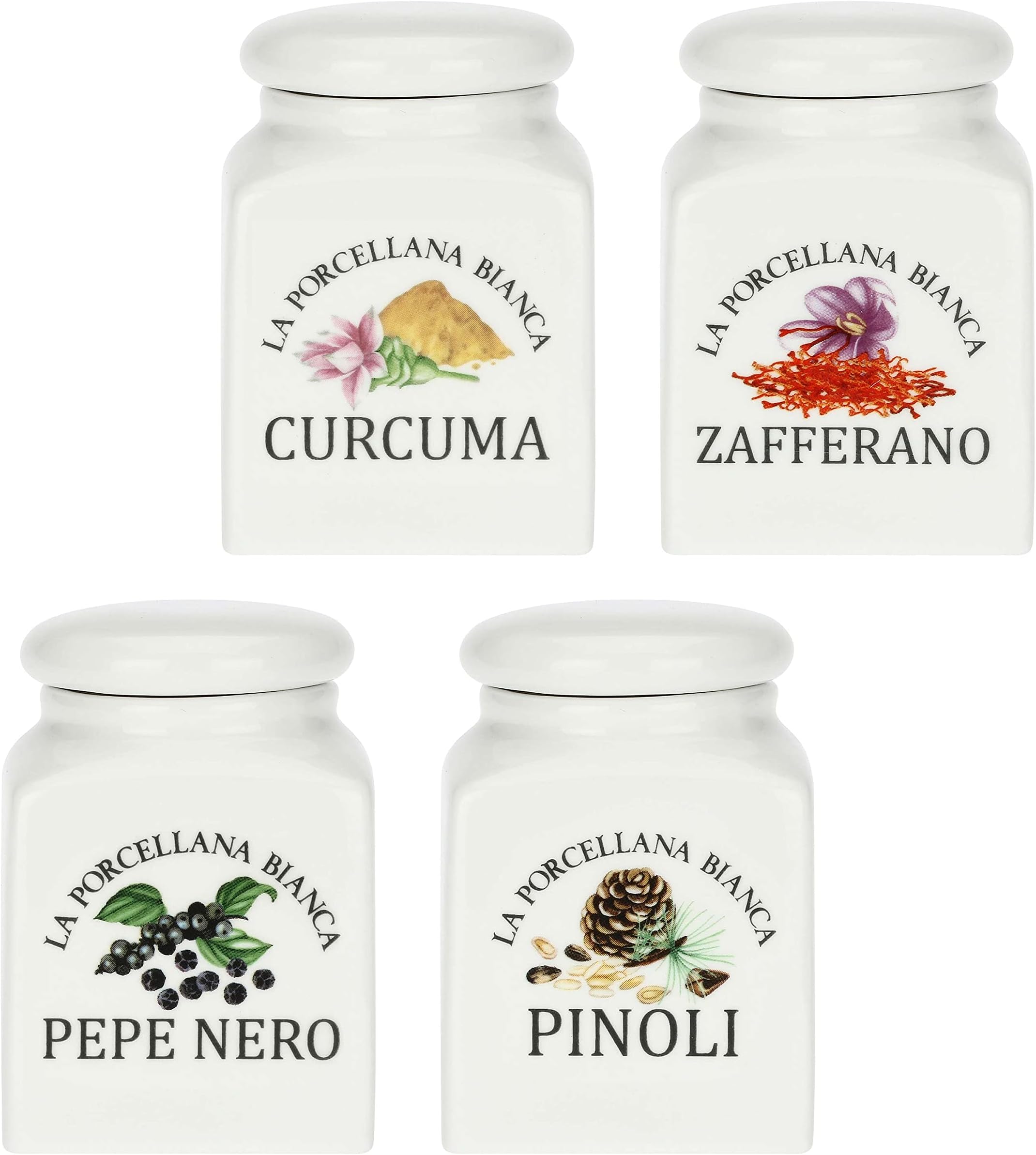 PB White Porcelain Spice Set 4 pcs Mix Conserva Collection