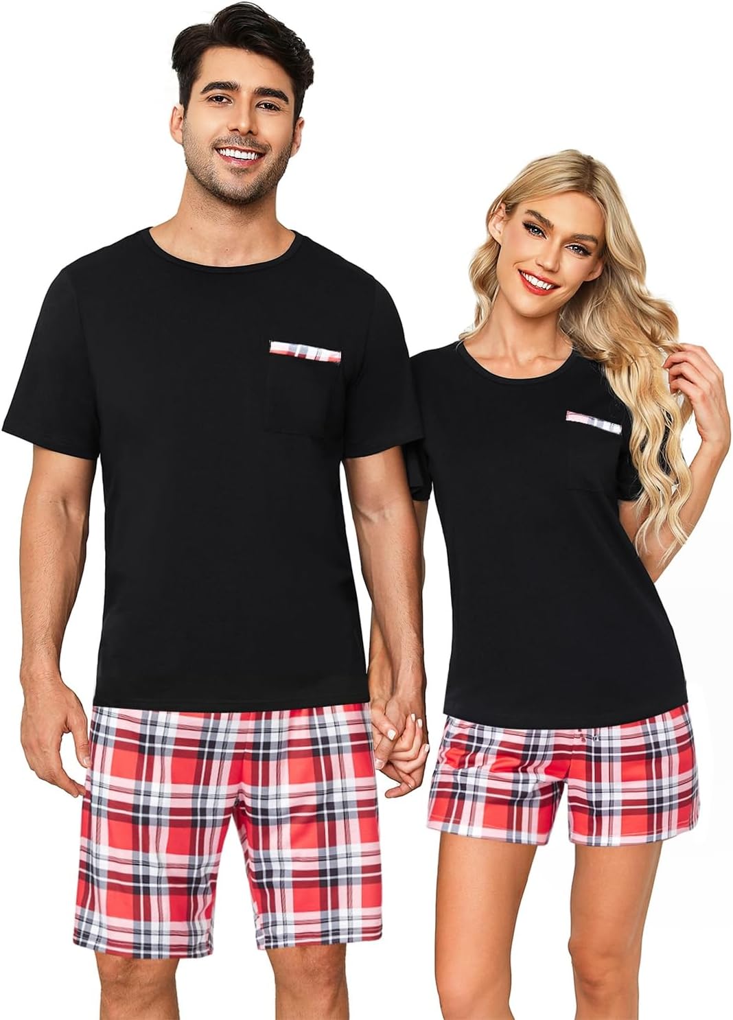 Couples Matching Pajama Set Short Sleeve Cotton Soft Loungewear
