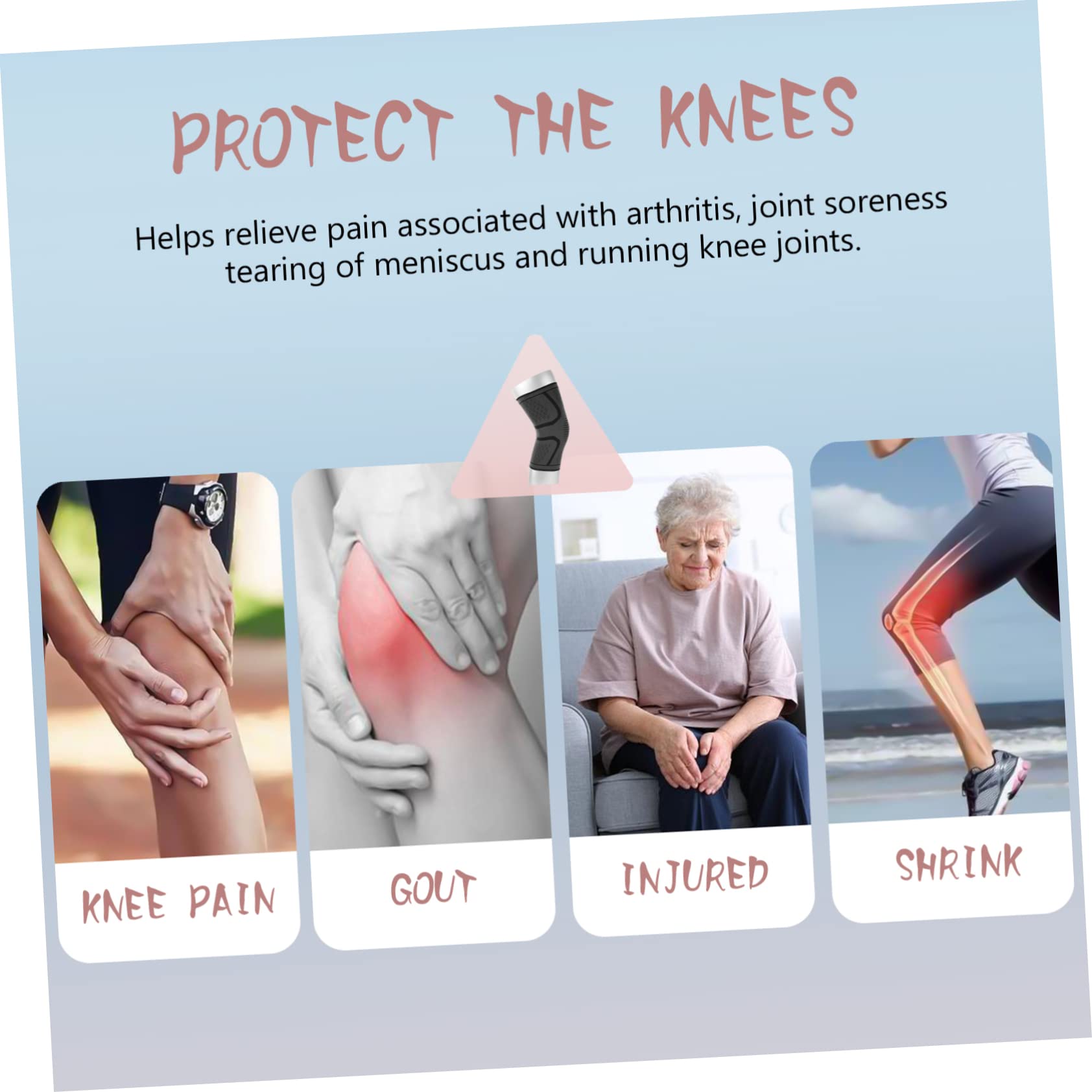 Gogogmee Elastic Knee Compression Sleeve Pads for Running Basketball Breathable Design