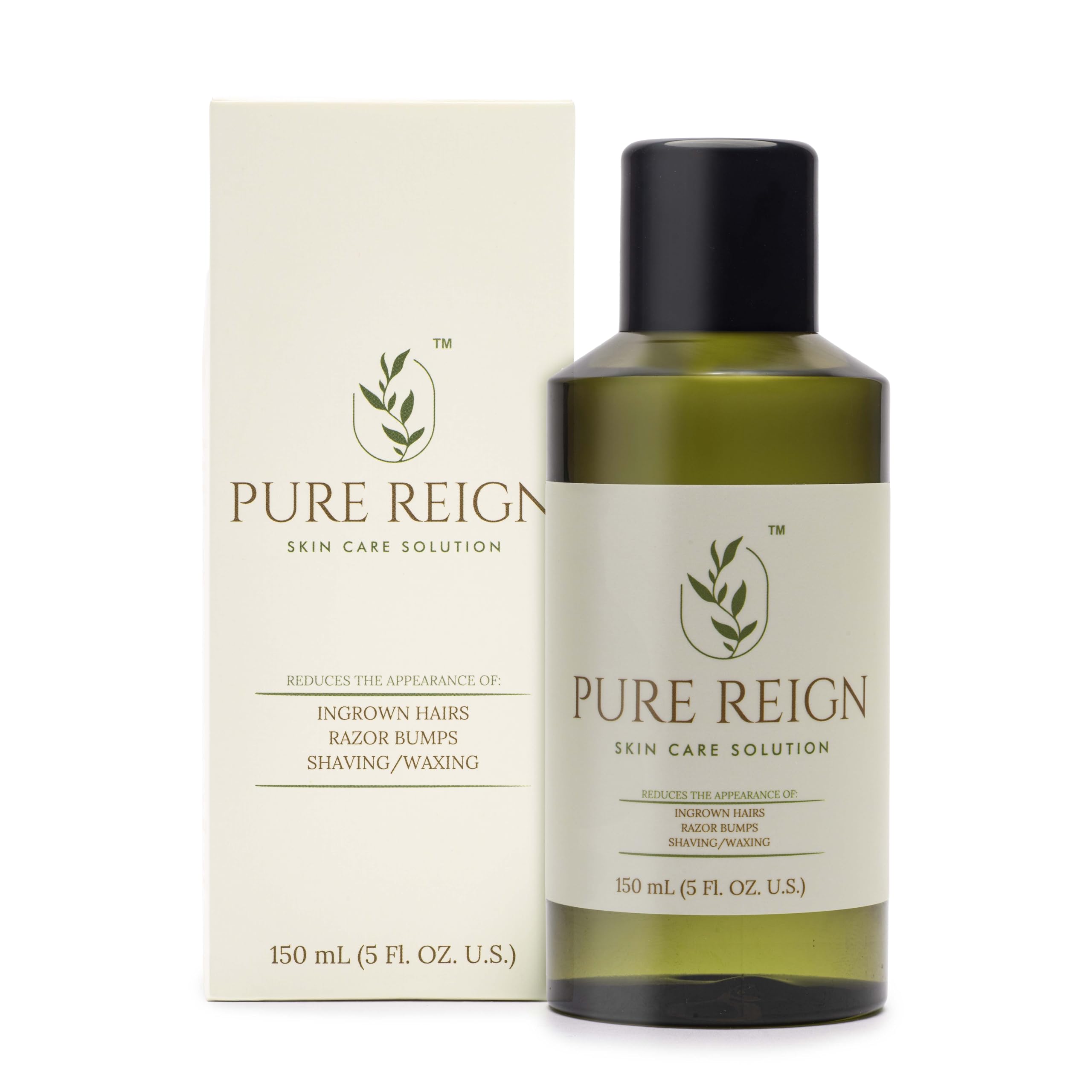 Pure Reign Skin Care Solution | Ingrown Hairs, Razor Bumps, Shaving/Waxing 5oz (150ml)