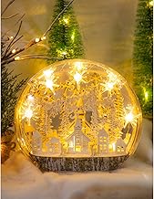 Cypress Home Beautiful Christmas Seasons Greetings Small Shatterproof LED Disc Table D cor - 10 x 3 x 9 Inches Indoor/Outdoor Decoration for Homes, Yards and Gardens