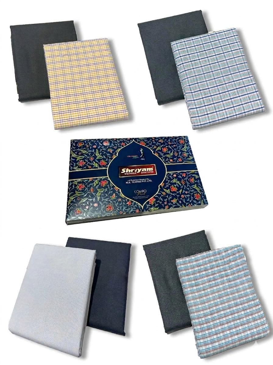 Shirt pant Combo Pack of 4(Unstitched, Full Length Fabric)-image-9