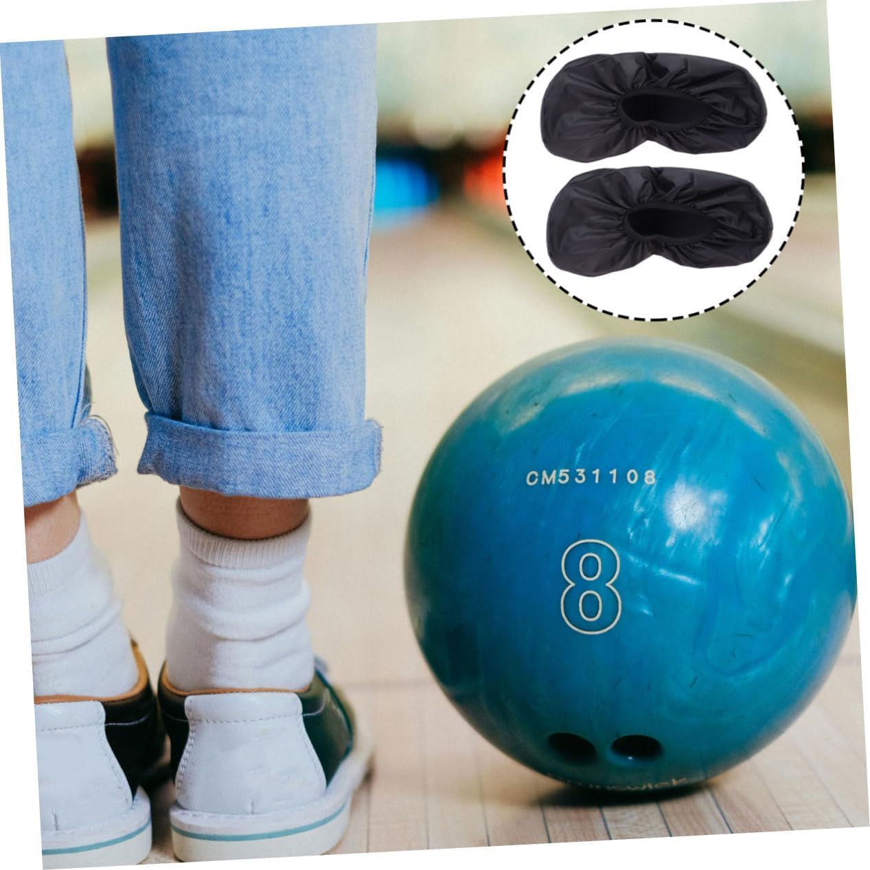 Toddmomy Shoe Protector Bowling Balls Shoe Covers Water-Resisting Bowling Shoe Cover Black