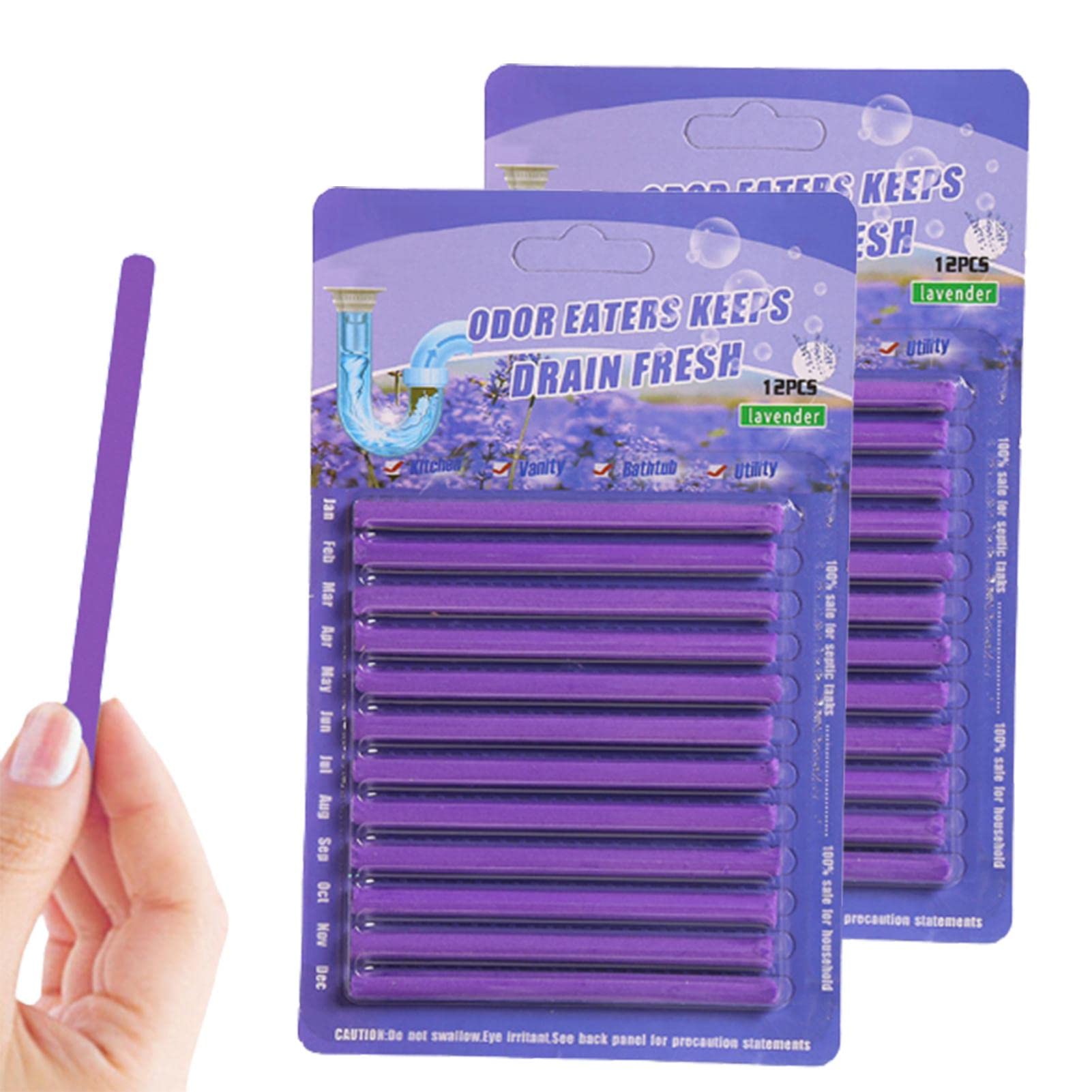 24 Pezzi Drain Sticks, Tubo Pulitore Detergente Cleaning Sticks Enzima, Mantiene Gli Scarichi Privo di Ostruzione E Odori per La Pulizia di Tubi di Scarico del WC, Cucina/Bagno