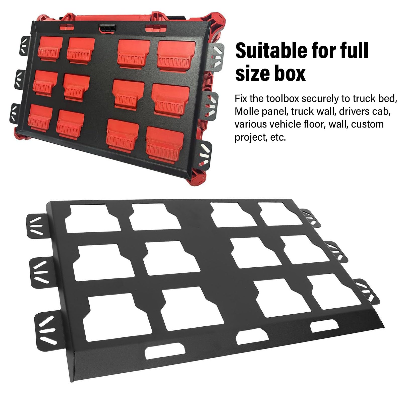 LICAEVEY Caja de Herramientas Placa de Montaje de Metal con Cerradura de Seguridad para Caja de Embalaje, Soporte de Pared/suelo de Alta Dureza de 100 Libras para Camiones, Vehículos, 2 Piezas