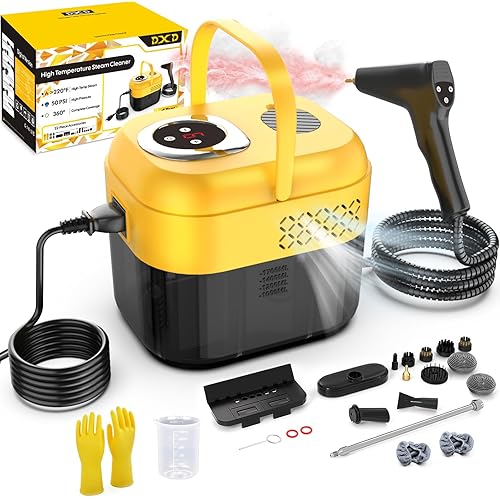 DXD Handheld Steam Cleaner,New Generation 2500W High Pressure Steam Cleaner for Home,1700ML Large Tank Portable Steamer for Cleaning,10s Rapid Heating,21pcs Accessories,for Car,Home Grease Detailing