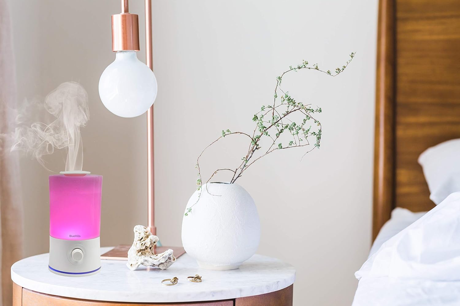 BlueHills Premium Set of Two Large 2000 ML and 2200 ML XL Essential Oil Diffusers Humidifier Combo for Large Room Home with Décor LED Lights Great Gift – Value Pack of White.