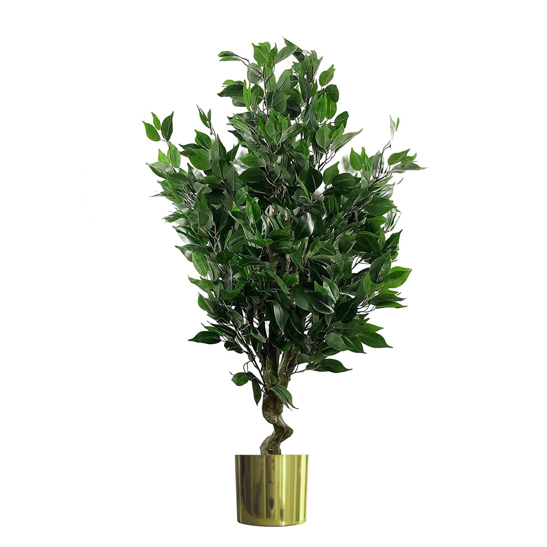 Leaf - Ficus Artificial Plant - 110cm - Green - Gold Planter