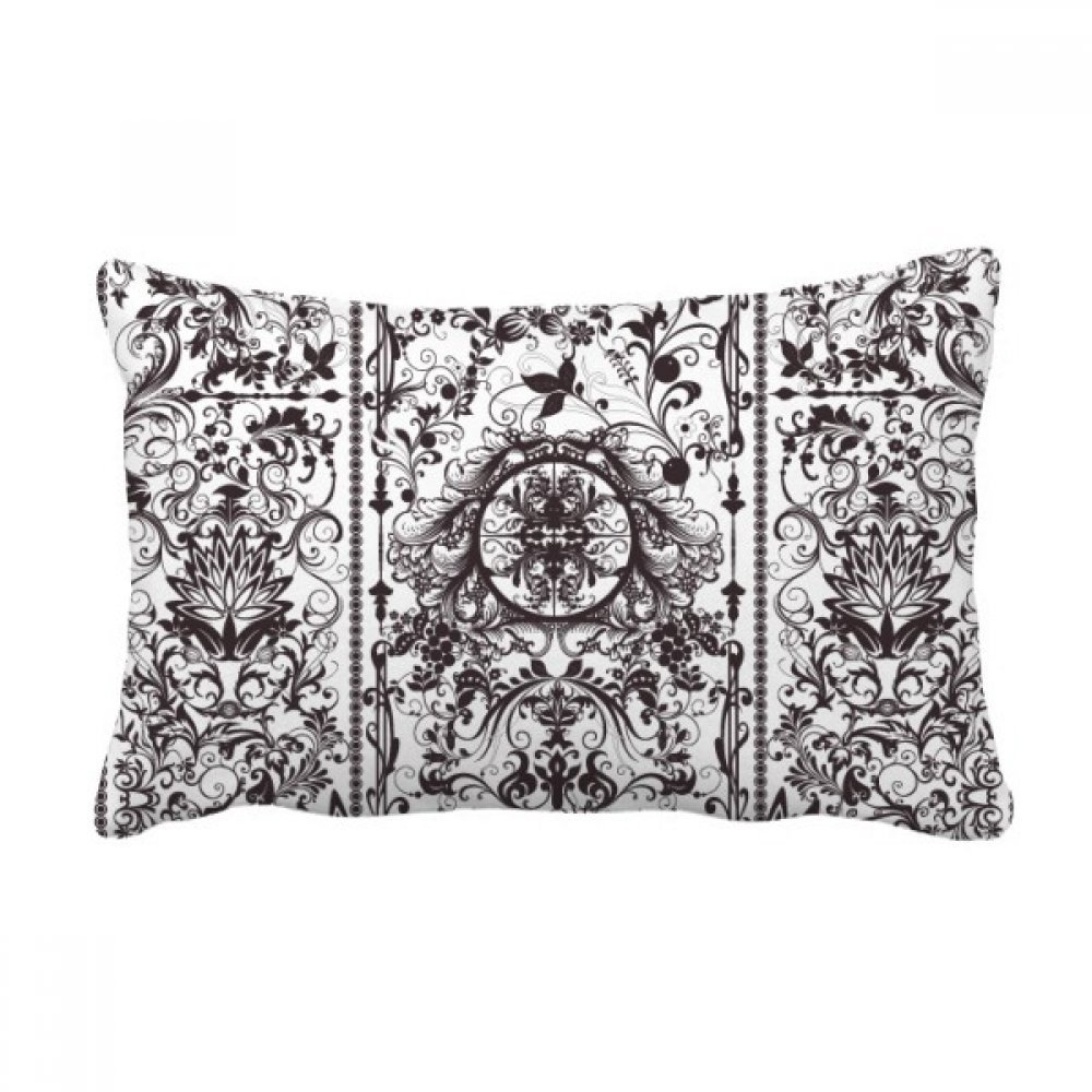 Coussin lombaire soulagement dos motif feuille parallèle taie oreiller déco canapé salon 40x60