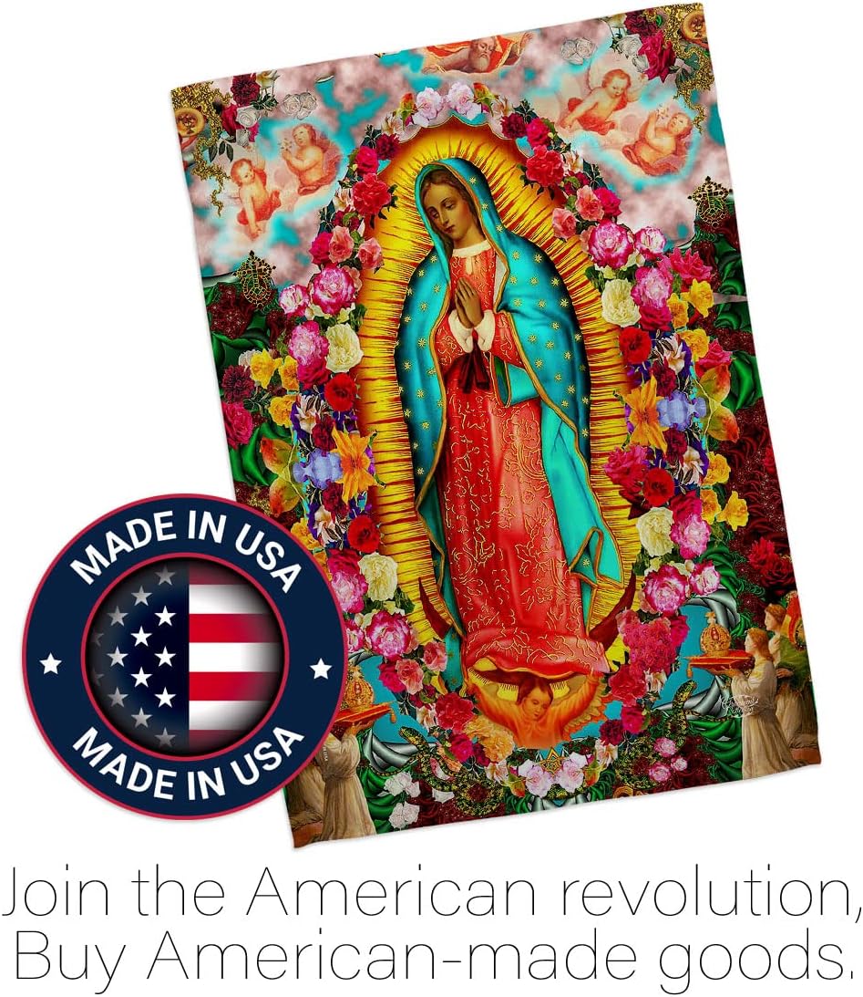 Our Lady of Guadalupe Flag Home Decor Faith Hope Grace Grave Yard Decorations For Cemetery Peace Dove Religious Decoration Religion Easter Garden Sign Christian Gifts Made In USA - Image 5
