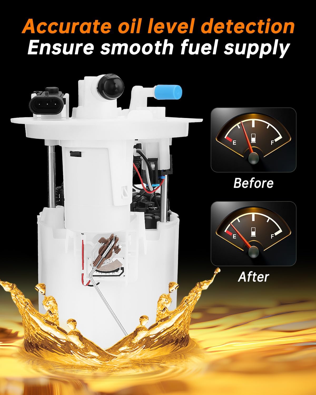 OKLPF Electric Fuel Pump Module Assembly Compatible with 2011 2012 2013 2014 2015 2016 Hyundai Elantra L4 1.8L,Replace E9073M P76715M SP3034M EI073M 17040-1KM0B 17040-1KM0A