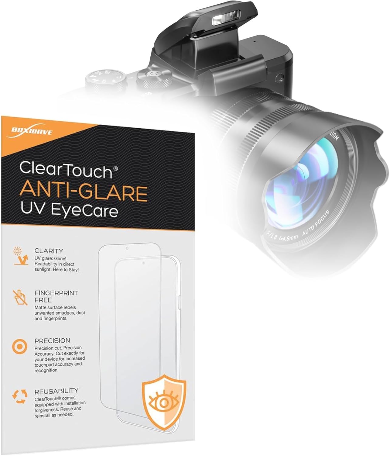 BoxWave Screen Protector Compatible With XNSIAKXA DC226 Digital Camera - ClearTouch Anti-Glare Anti-UV EyeCare (2-Pack), Filters out Harmful Blue Light Reduce Fatigue