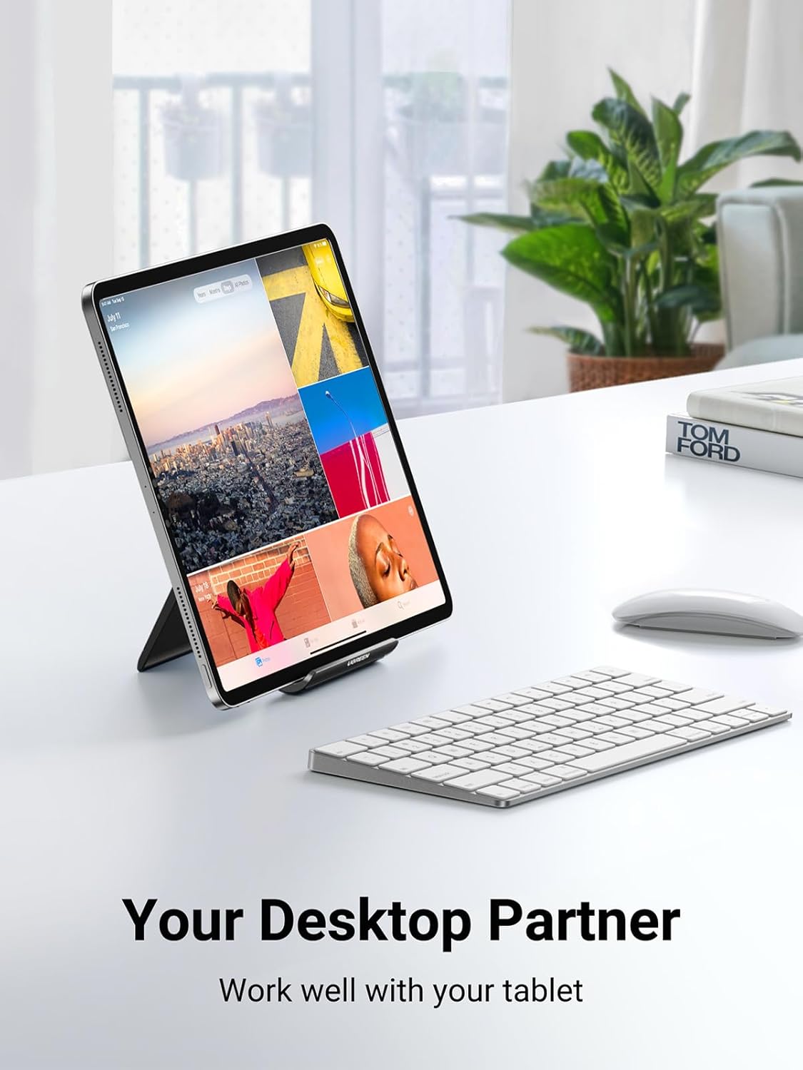 UGREEN Tablet Stand Holder Adjustable Protable Desktop Holder Dock Compatible for iPad 10.2 iPad Pro 11 Inch iPad 9.7 iPad Mini 5 4 3 2 iPad Air Nintendo Switch iPhone 13 12 Pro Max 11 XS XR Black - Image 3