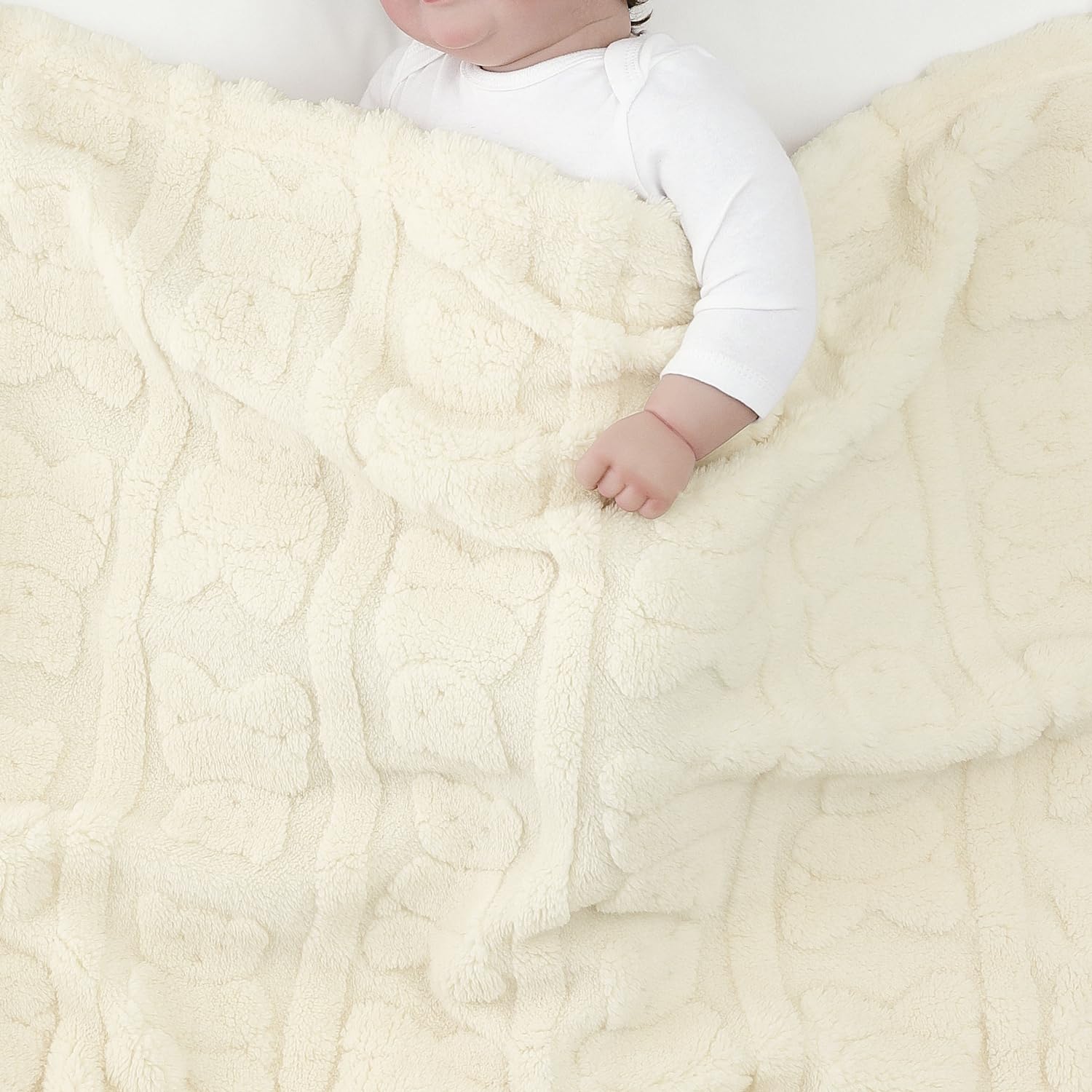 CREVENT Cozy Soft Warm Sherpa Baby Blanket for Girls Boys Newborn Essentials for Infant Baby Shower Receiving Gift - Image 3