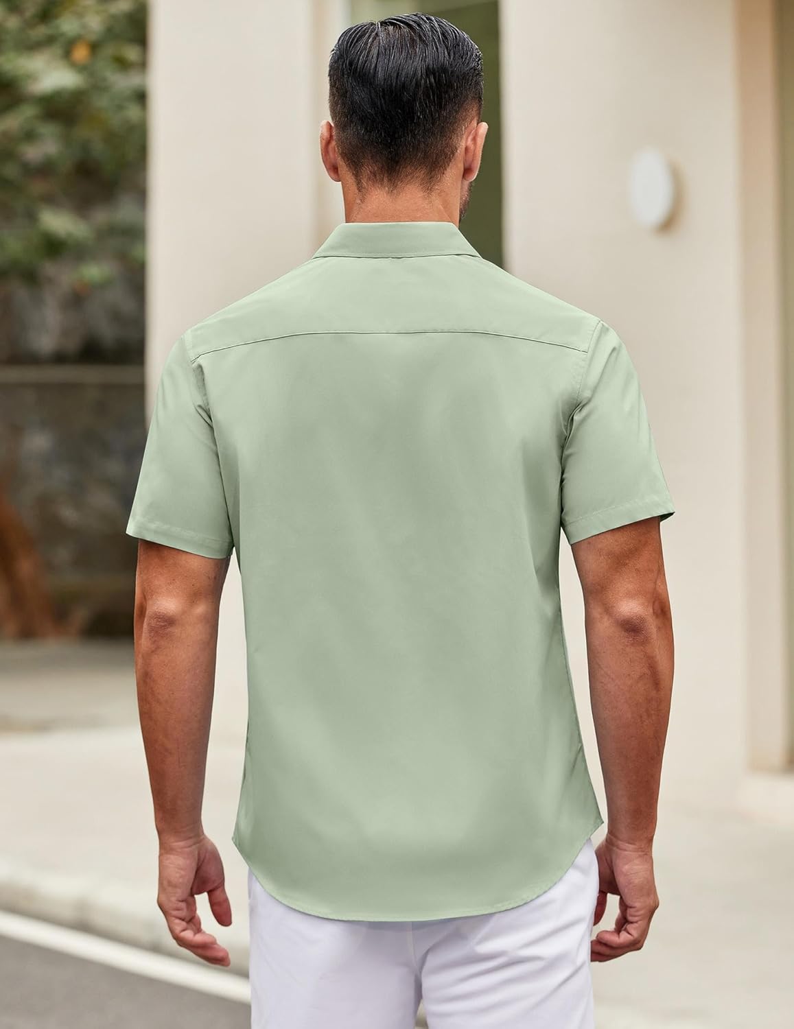 COOFANDY Mens Short Sleeve Casual Button Down Shirts Summer Untucked Dress Shirts with Pocket