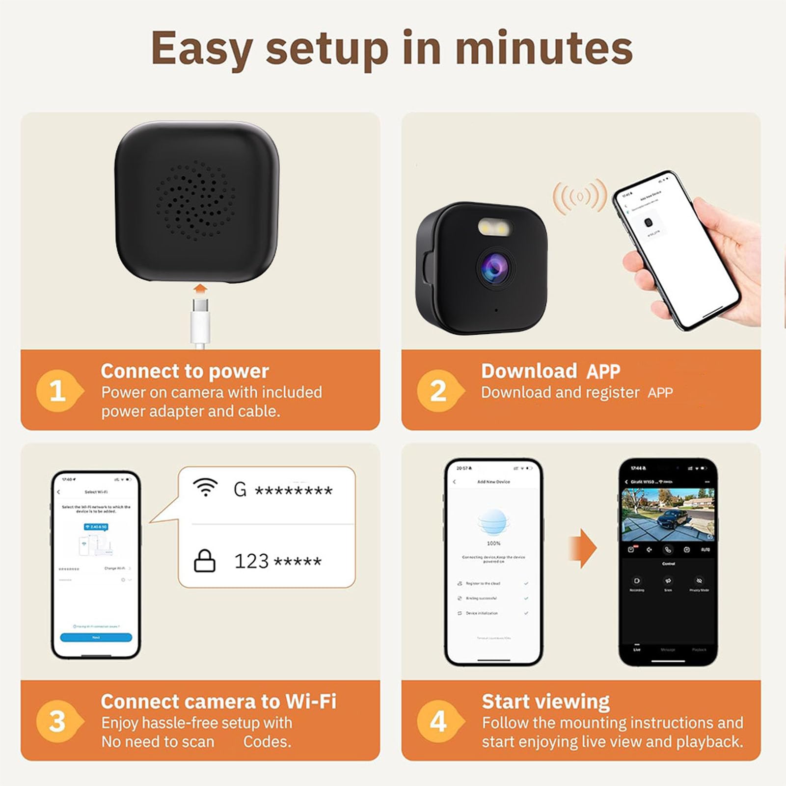 Kamera Okienna 2K do zabezpieczeń w Domu, Kamera Wewnętrzna z Widokiem na Zewnątrz z funkcją AI Anti, WiFi 2,4 GHz 5 GHz Full Color Night, Wykrywanie Ruchu PIR, Rozmowa 2-