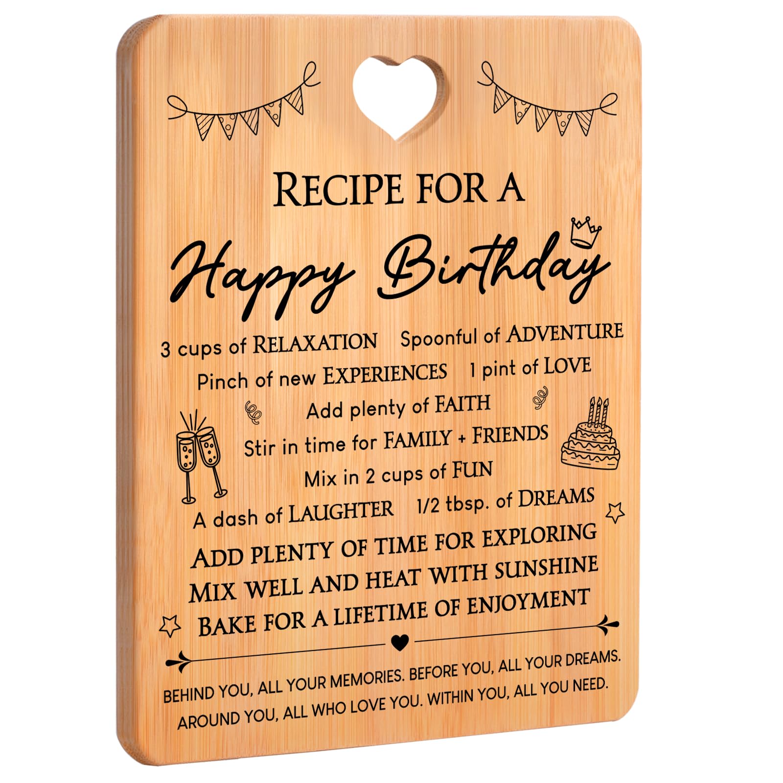 Planche à découper pour anniversaire en bois de cuisine et plateau de service