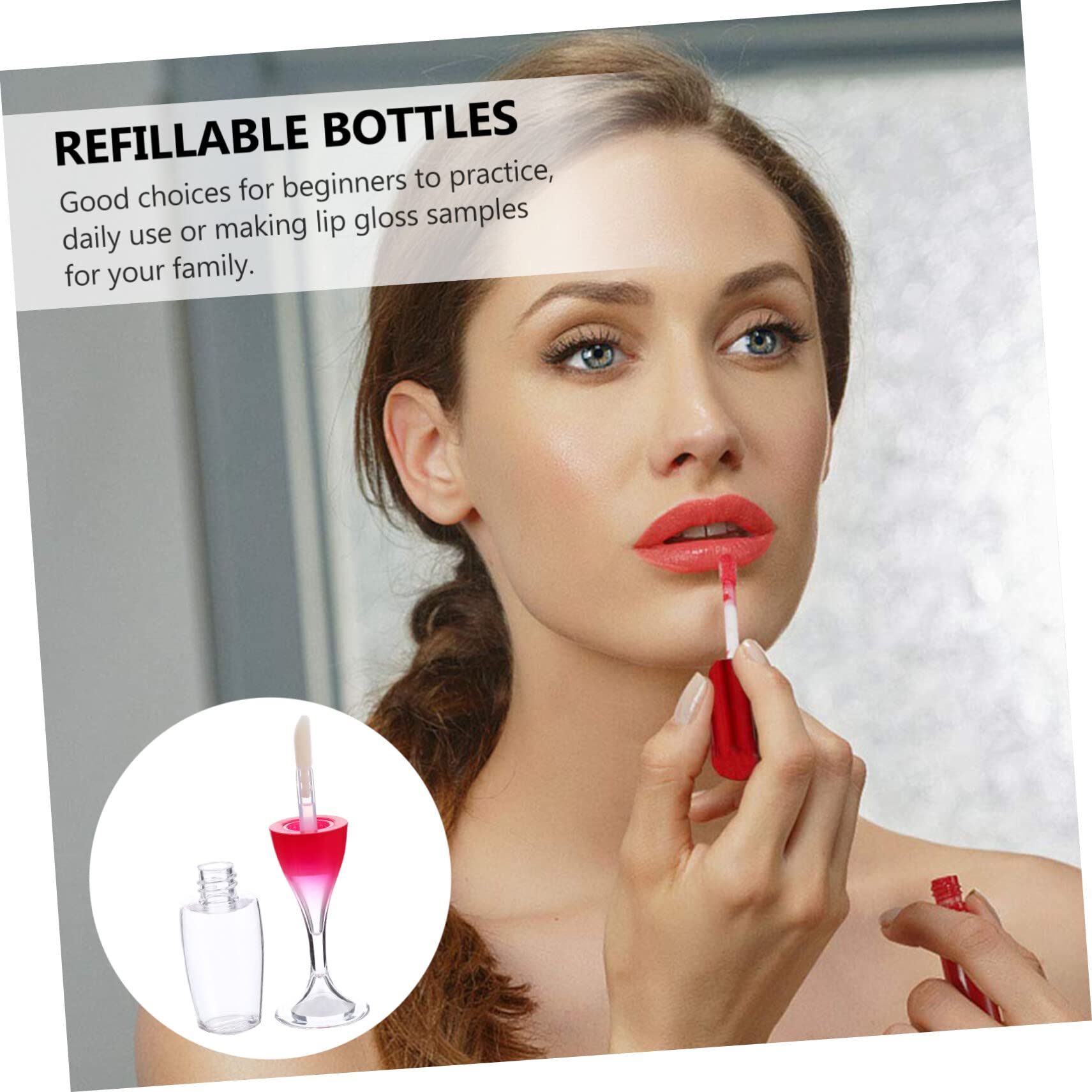 FRCOLOR 36stücke Wiederverwendbare Lip Gloss Röhrchen Im Weinglas-design Behälter Für Lippenpflege Und Kosmetik Für -proben Und