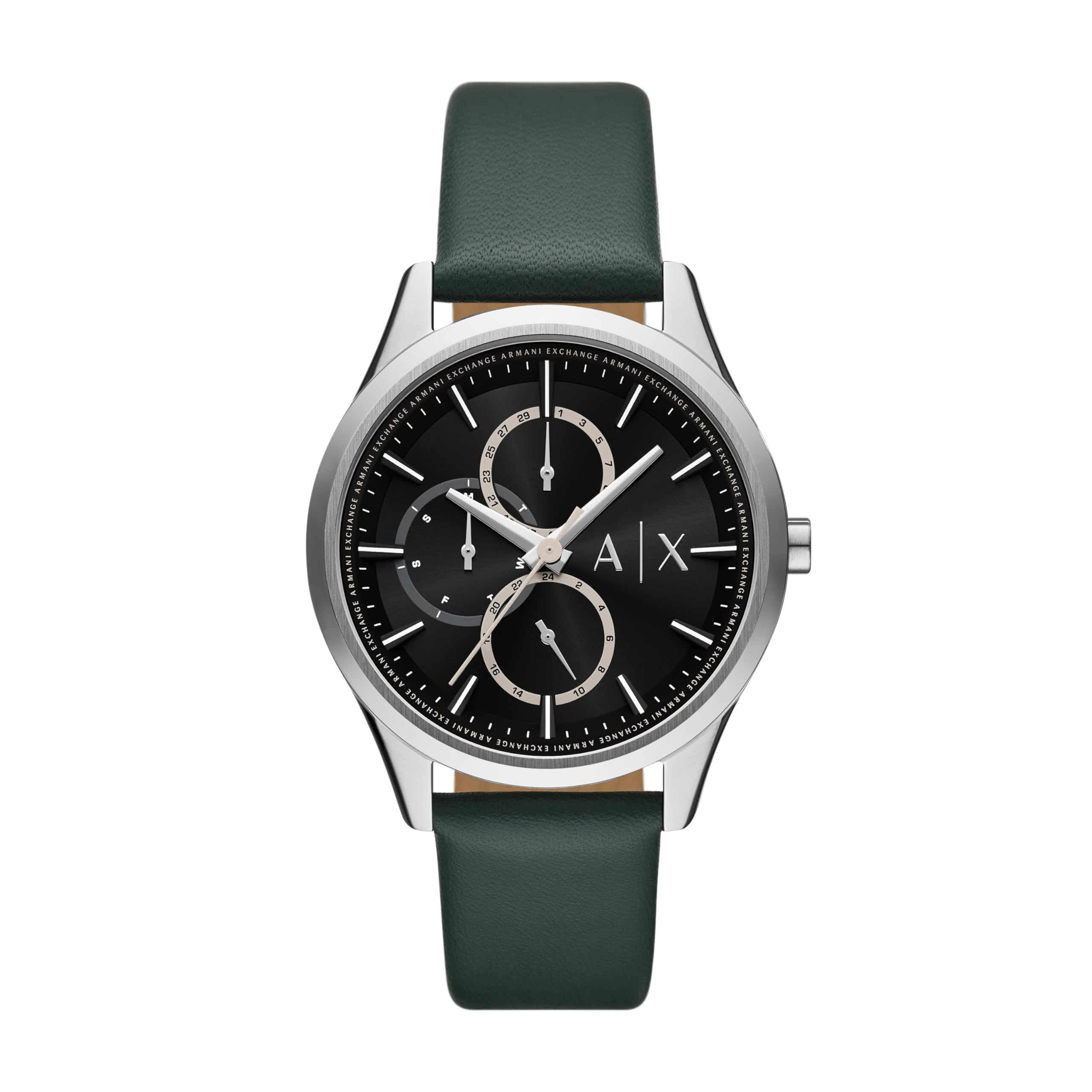 Armani Exchange Leather Analog Black Dial Mens Watch-Ax1883, Band Color:Green (B0D84T7KR6) Amazon Price History, Amazon Price Tracker
