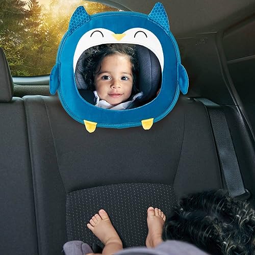 Miniatura 9 de Diono Easy View - Espejo de coche de bebé con personaje de búho, espejo de seguridad para asiento de automóvil para bebé orientado hacia atrás,