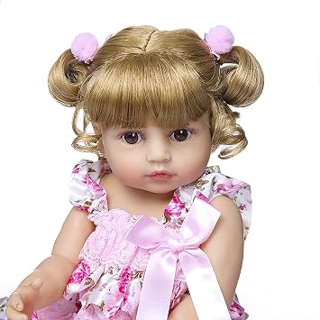 TERABITHIA 22 Inch Lifelike Full Body Silicone Vinyl Flexible Anatomically Correct Reborn Baby Doll Newborn Princess Toddler Girl Dolls Kids Birthday Gift Set