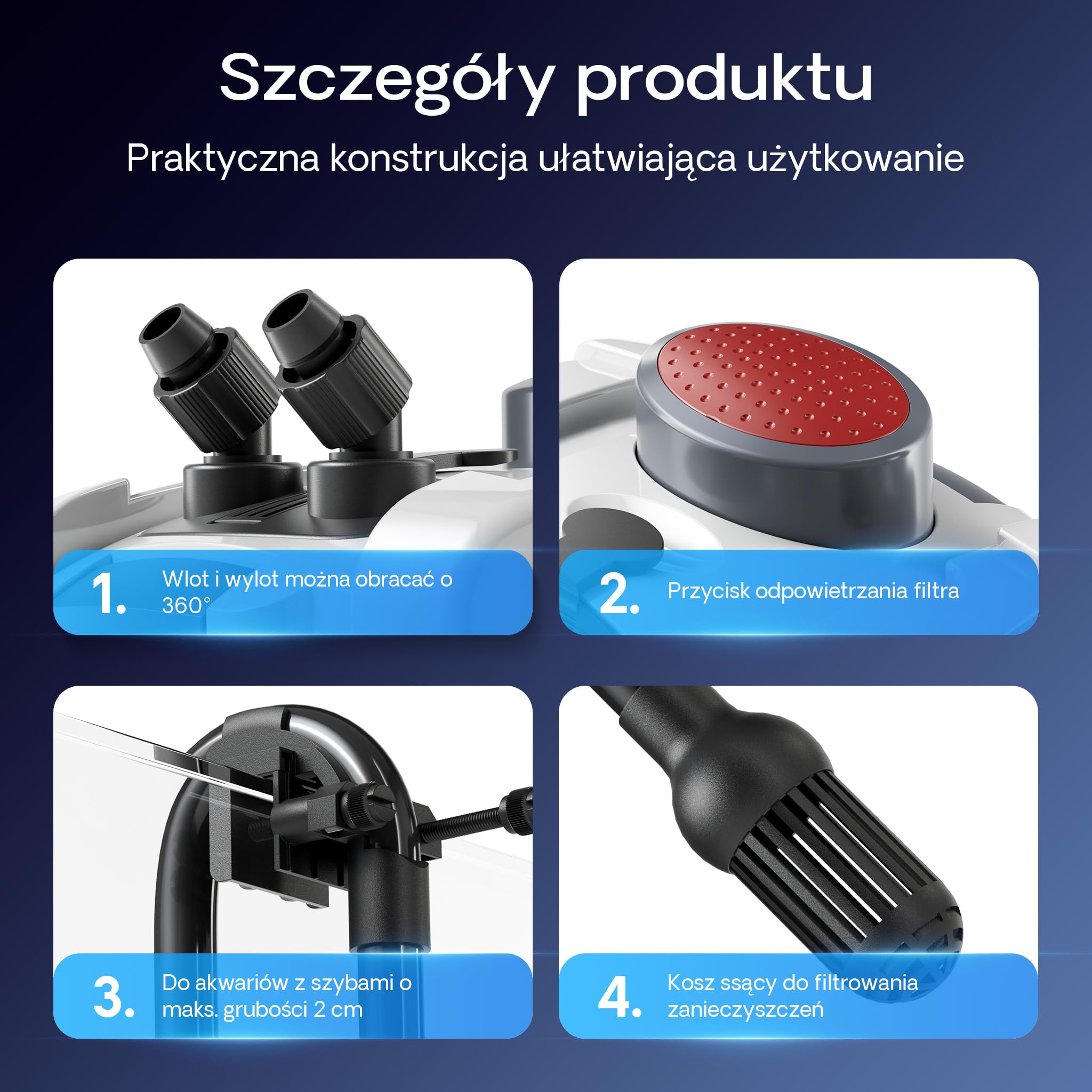 SunSun HW-303 Filtr zewnętrzny do akwarium 1400l/h 3-stopniowa filtracja z materiałem filtracyjnym