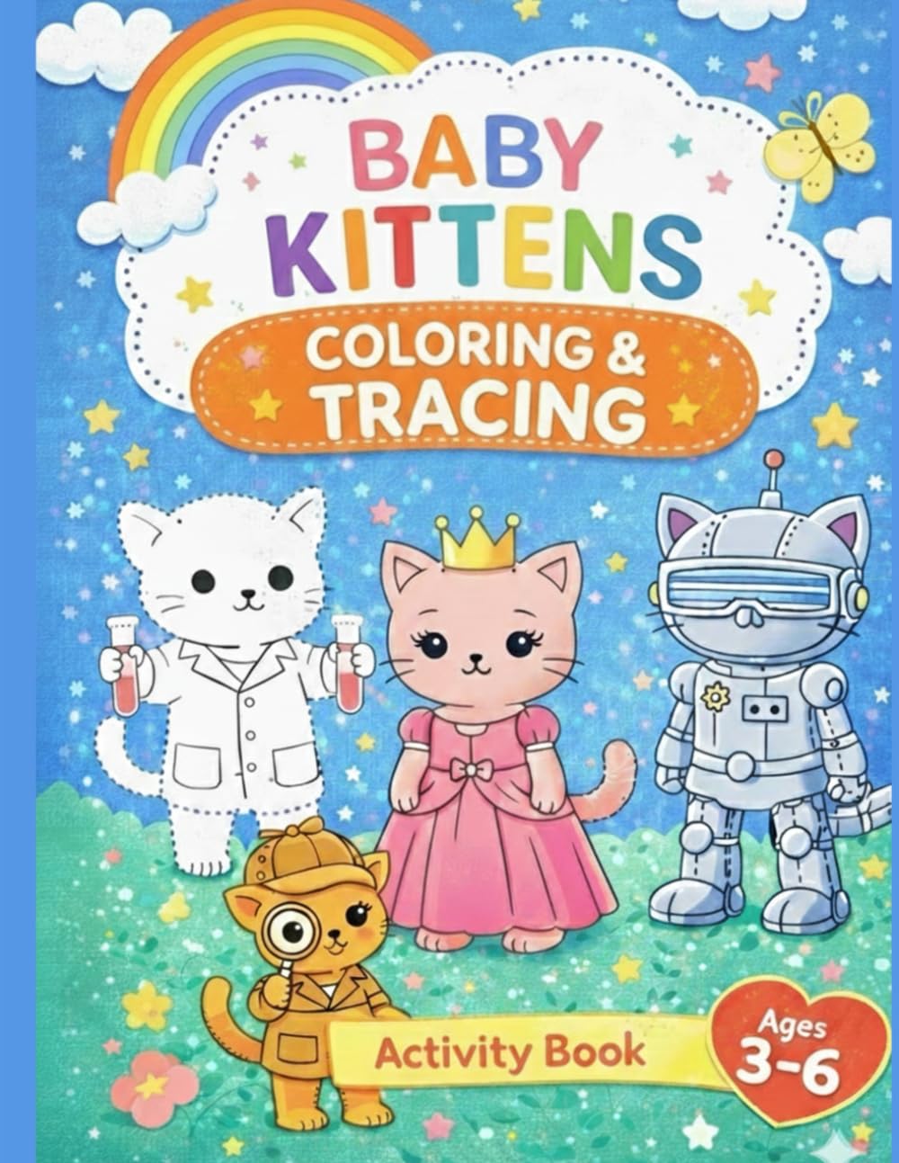 Cute Baby Kittens Tracing and Coloring Book for Kids: Fun Follow-the-Dots Activity Pages for Toddlers and Preschoolers Ages 3-6 | Simple ... Motor Skills Development (Kitten Fun Series)