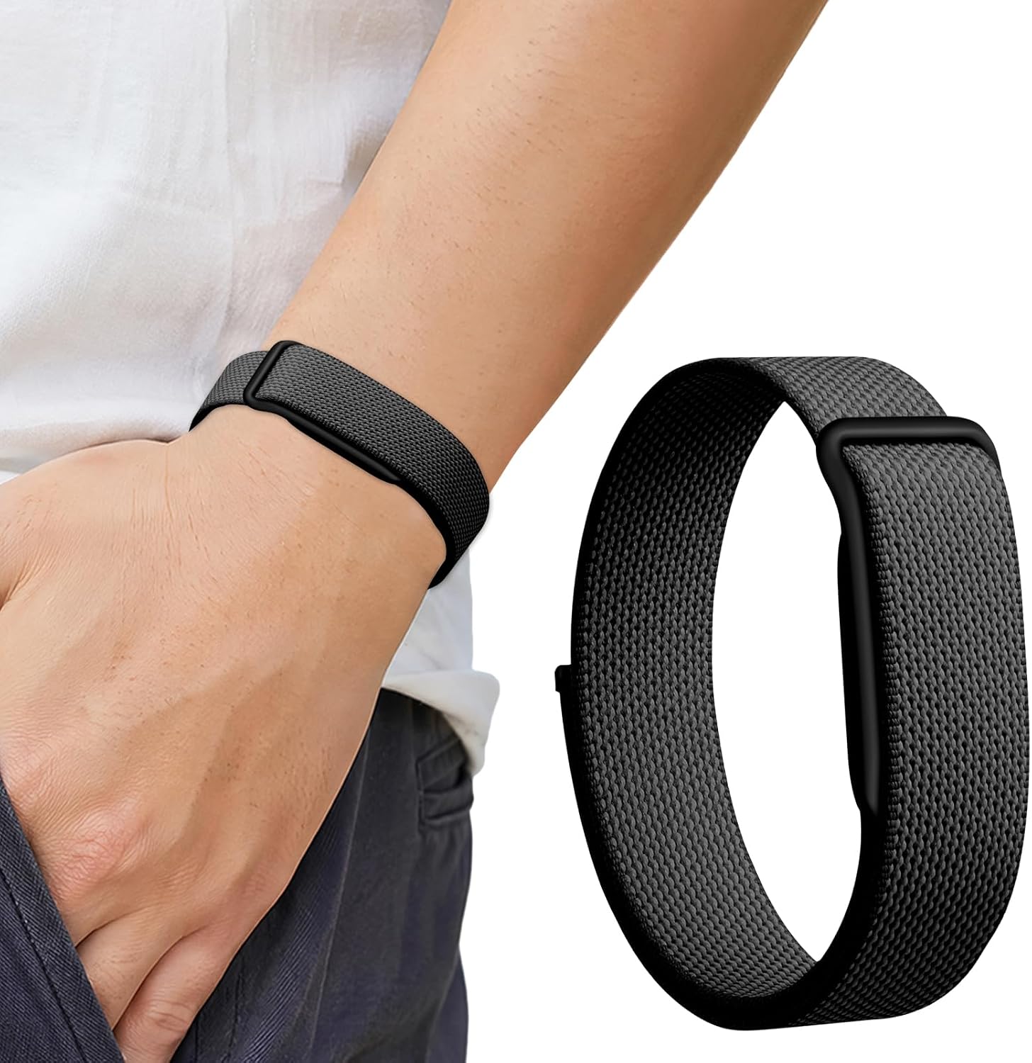 Нейлоновый ремешок для Google Fitbit Air Hook and Strap — сменный регулируемый тканый ремешок на запястье для фитнес-трекера Fitbit Air без дисплея, 5,6–8,5 дюймов, без драгоценных камней